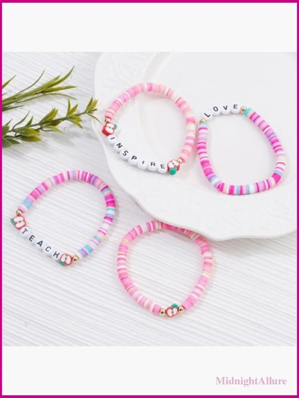 Stackable Heishi Bracelet Set Stretch Gold Plated Clay Bead Beach Layering